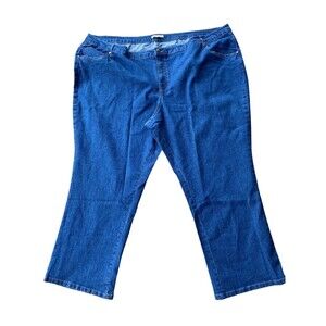 Woman Within Jeans Womens Plus Size 34W High Rise Med Wash Denim Straight